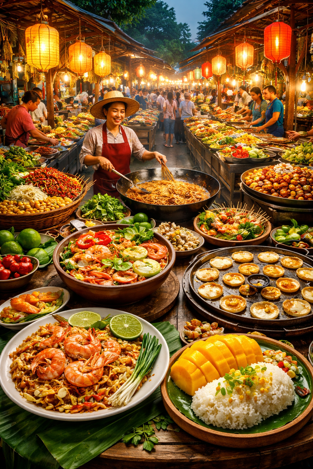 อาหารข้างทางไทยในตลาดดั้งเดิม: การสัมผัสรสชาติท้องถิ่น