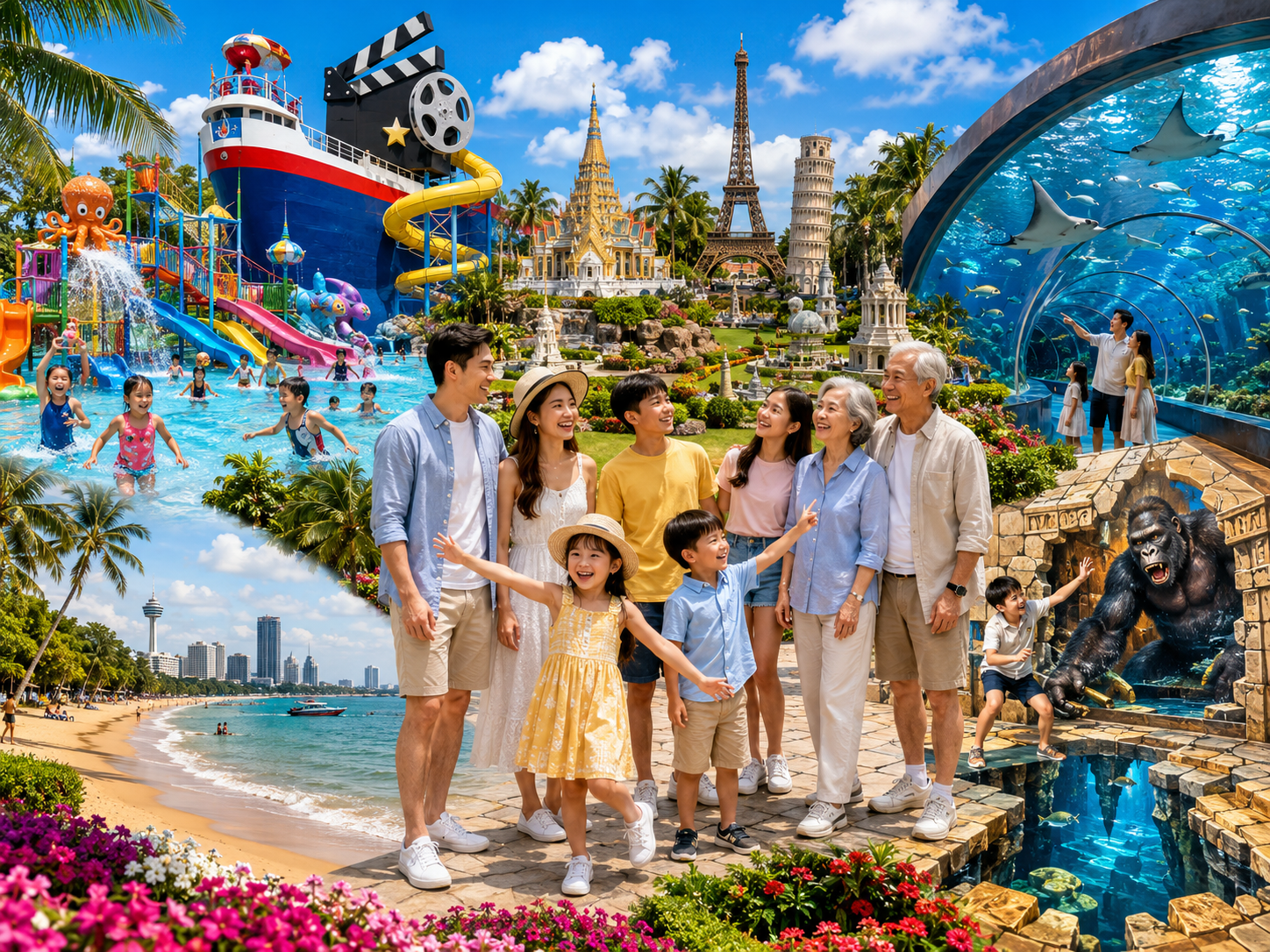 สำรวจพัทยากับครอบครัว: สวนนันทนาการและสถานที่ท่องเที่ยวสำหรับทุกเจเนอเรชัน